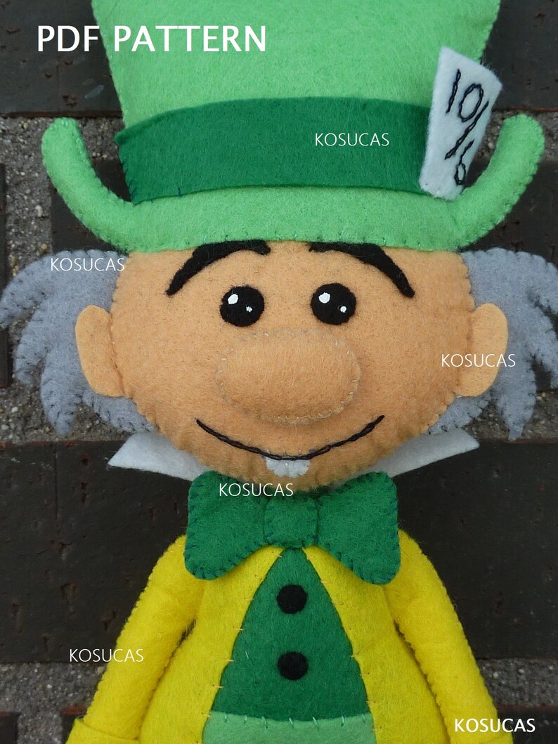 PDF tutorial to make a felt Mad Hatter. image 3