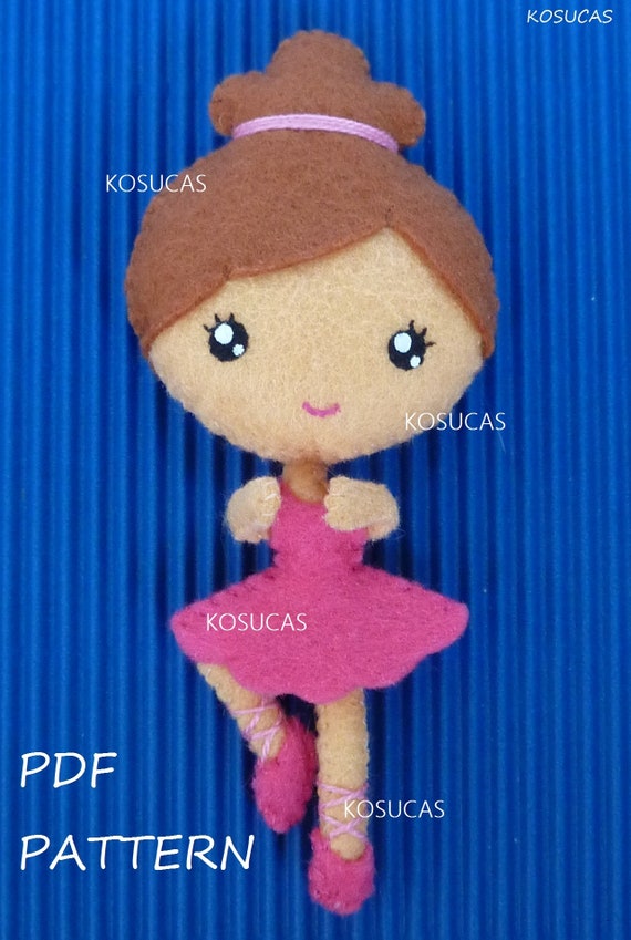 Patron de costura en PDF para hacer unas pequenas bailarinas de fieltro. Etsy Espana