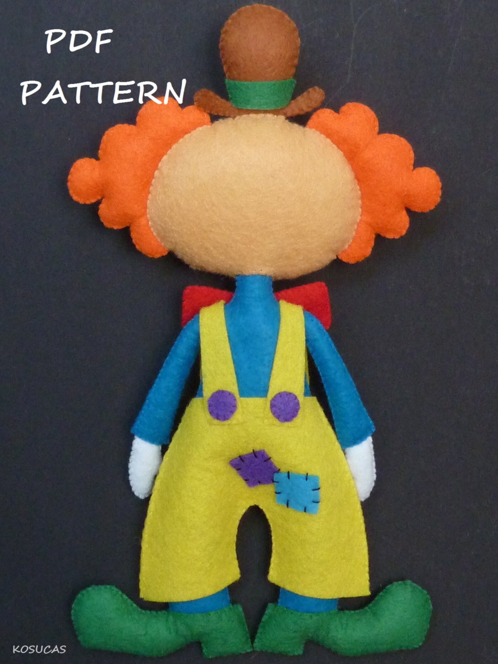 PDF Pattern to Make a Felt Clown. Etsy