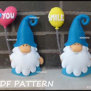 PDF pattern to make a felt Gnome