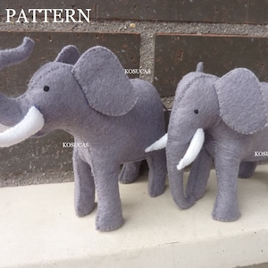 PDF pattern to make a felt elephant.