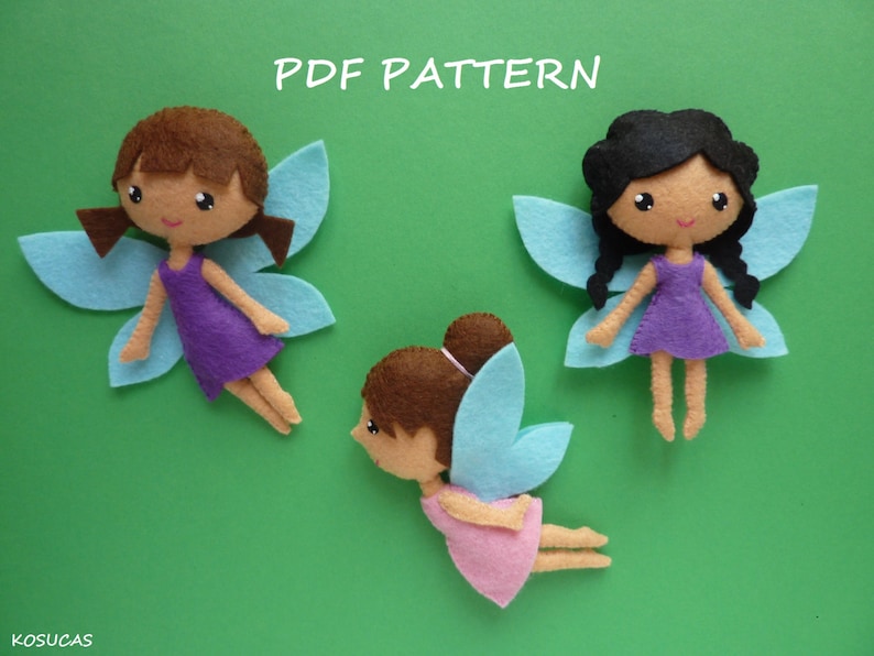 PDF Pattern to Make a Felt Small Fairies. Etsy