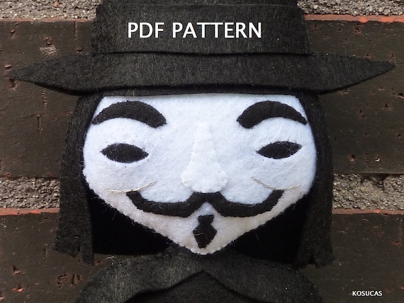 PDF Pattern to Make a Felt V (V for Vendetta O Guy Fawkes) - Etsy