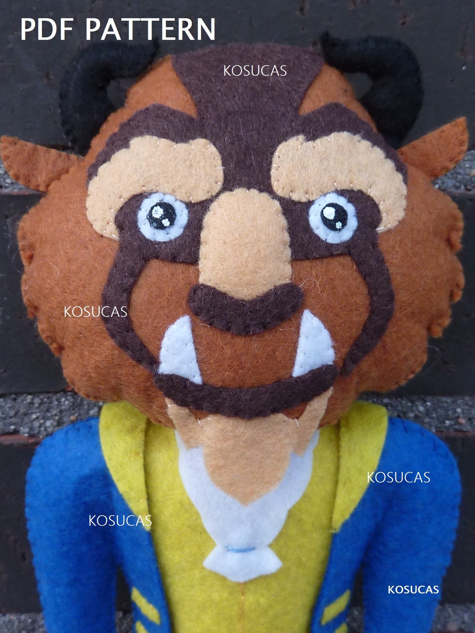PDF Pattern to Make a Felt Beast. - Etsy