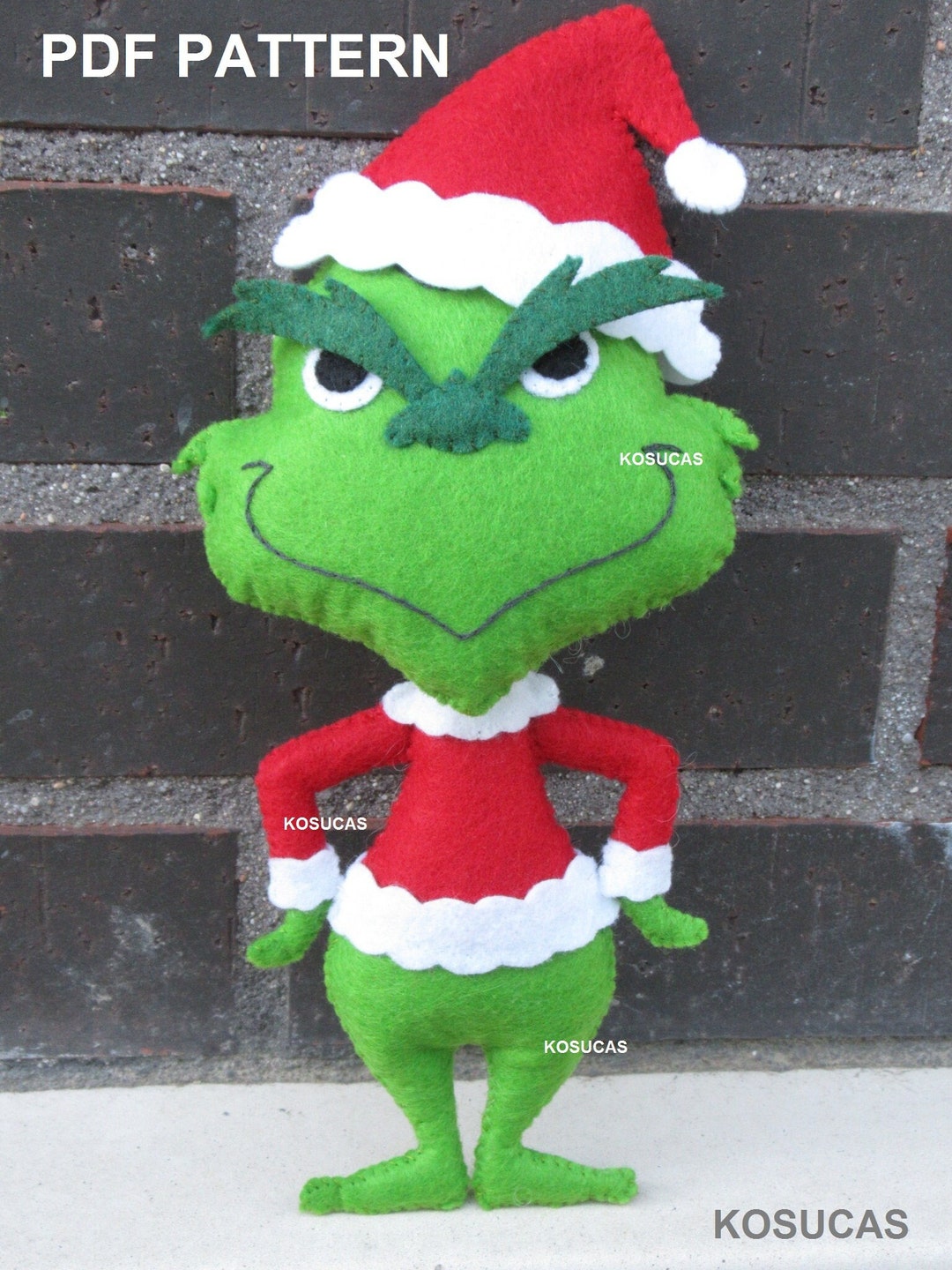 PDF Pattern to Make a Felt Grinch. Etsy