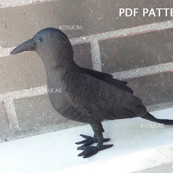 PDF pattern to make a felt crow.