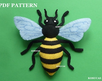 PDF pattern to make a felt bee.