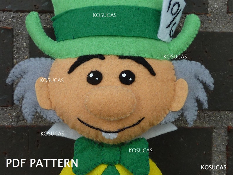 PDF tutorial to make a felt Mad Hatter. image 4
