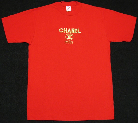 Never Worn Vintage Bootleg 80's CHANEL PARIS Gold Embroidery T
