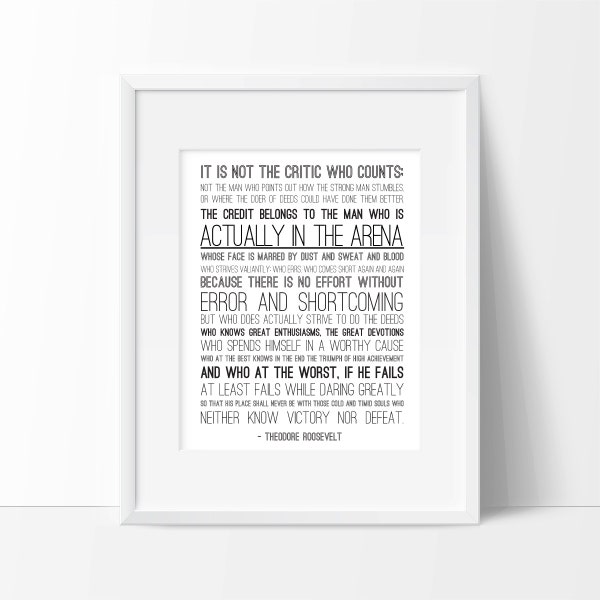 Man in the Arena Print - PDF Version