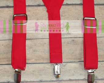 RED Suspenders for Babies, Toddlers, Children to Youth 10