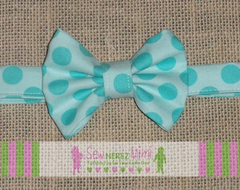 Infant Child Youth Adult Pre-tied Custom Turquoise Aqua Tonal Dot Bow Tie