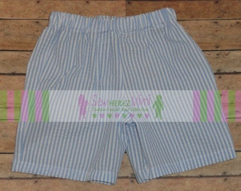 Blue White Seersucker Shorts for Boys or Girls 12 mo 18 mo 24 mo 3T 4 5 6 7 8