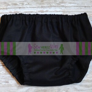 Black Diaper Cover in Sizes Newborn, 3-6 mos, 12 mos, 18 mos, 24 mos image 2