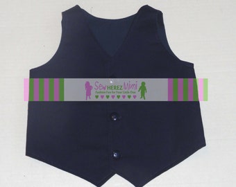 NAVY BLUE Vest Infant Toddler Boys Sizes Infant, Toddler, Child Youth with Lining Options