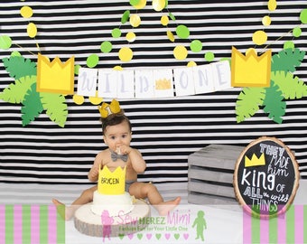 CAKE SMASH Gray Wild One Diaper Cover Optional Bow Tie First Birthday Cake Smash Newborn Photo Prop