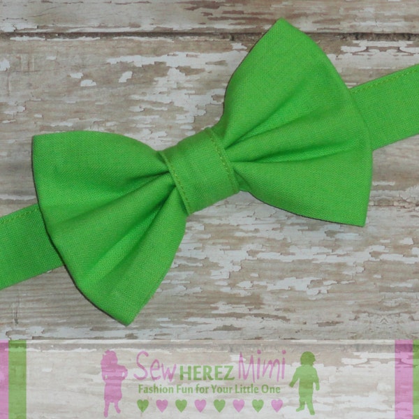 Lime Green pre-tied Bow Tie Infant, Child, Youth, Adult