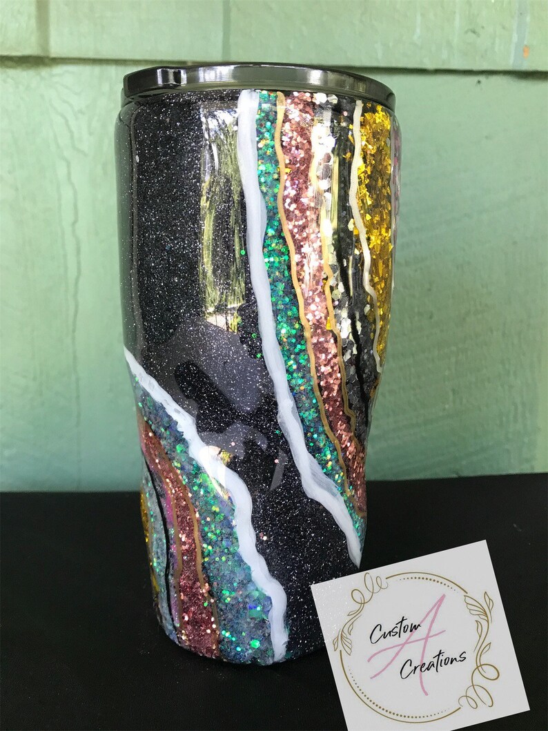 Geode Tumbler Customizable Etsy