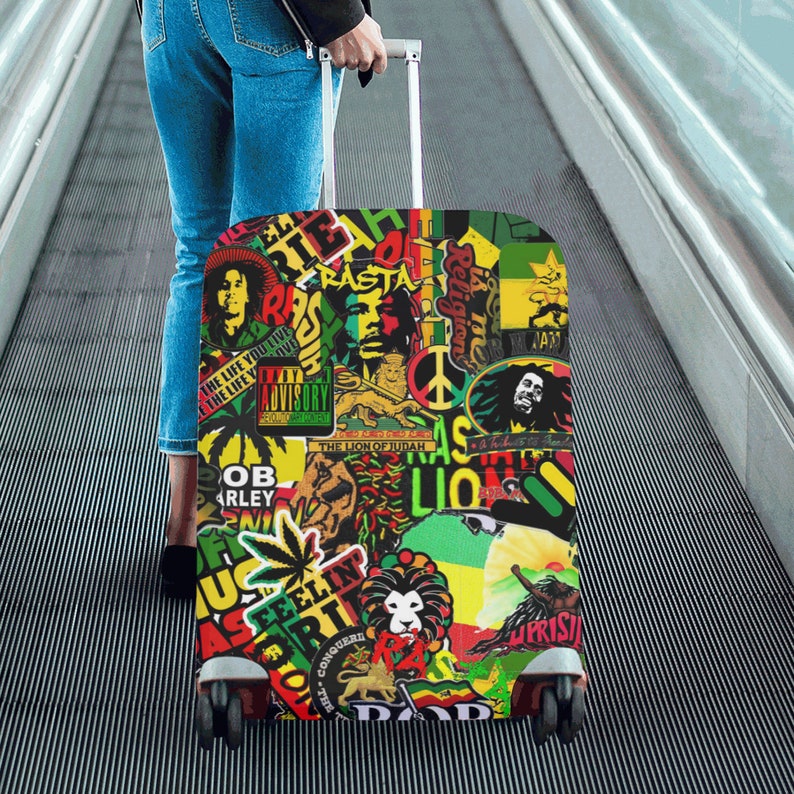 Personalized Travel Luggage Protector Washable Suitcase Cover Abstract Painting Lady