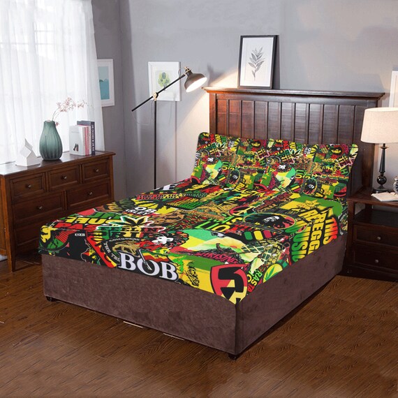 Custom Bed Sets Rasta Personalized Bedding Set Bob Etsy