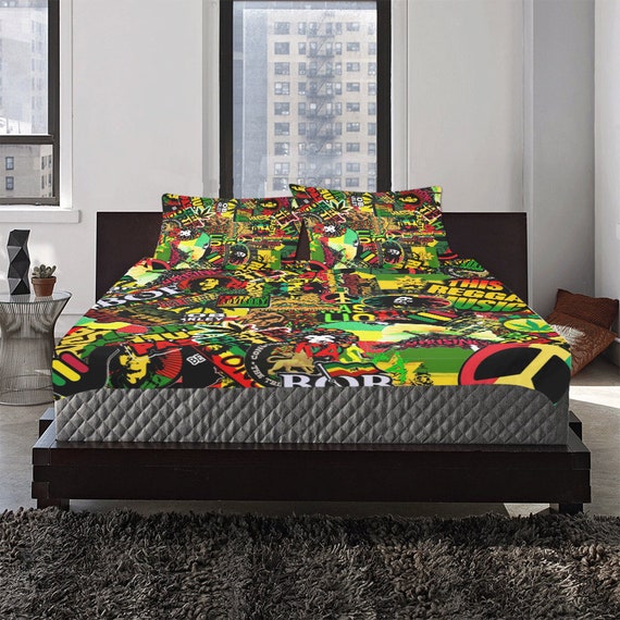 Custom Bed Sets Rasta Personalized Bedding Set Bob Etsy