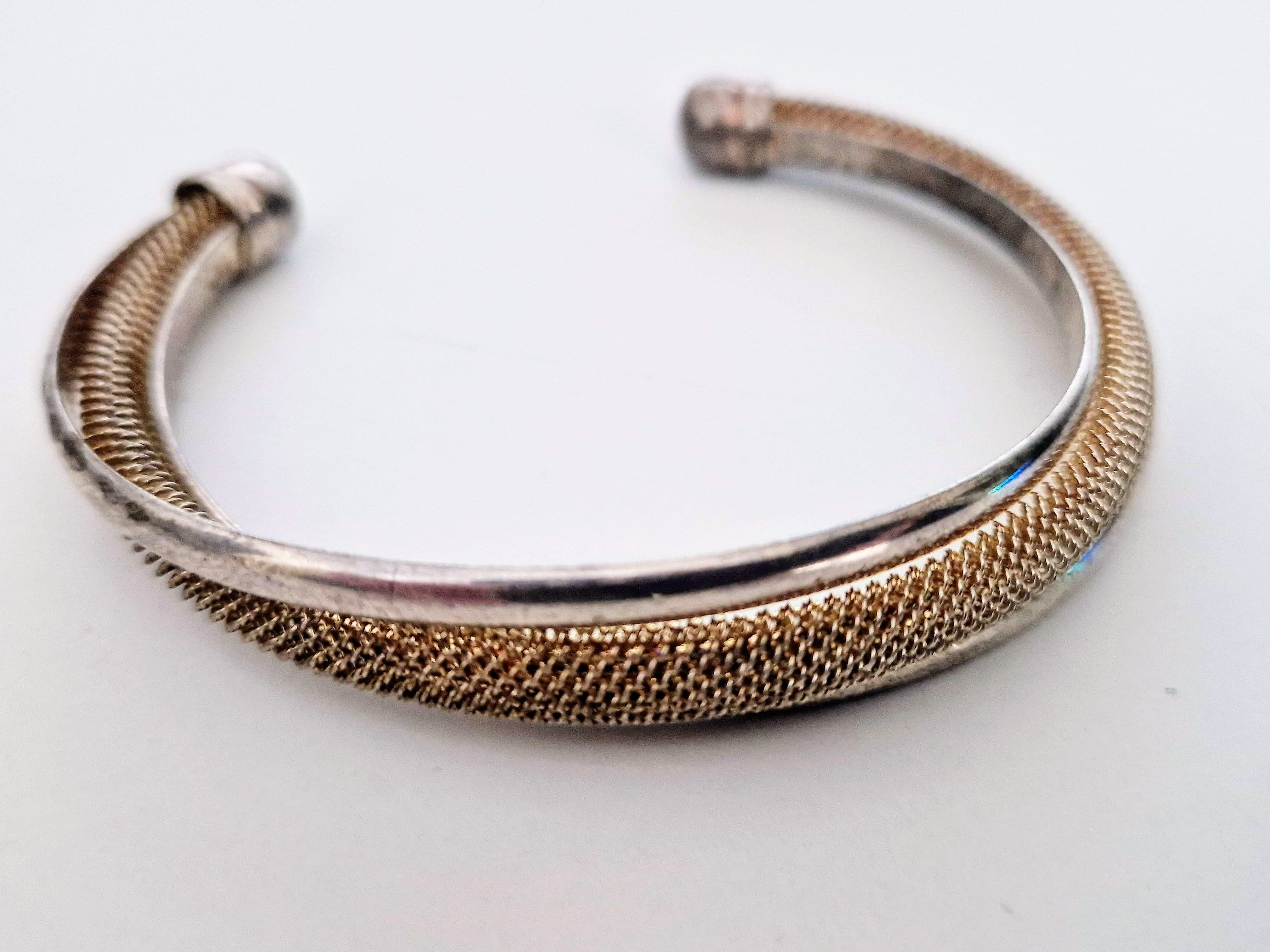 Vintage Tiffany Co 925 Sterling Silver Dream Mesh Cuff Bracelet