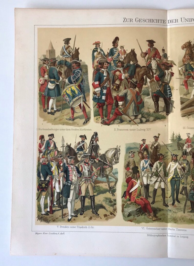 History of Uniforms War Uniforms 1890 Original Coloured Etsy