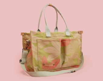 Reusable Tote Bag Sewing Pattern, Zipper Pocket Organizer (PDF Download)