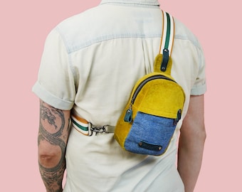 Patrón de costura para mini bolso bandolera: bolsillos con cremallera (patrón PDF)