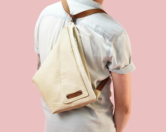 Backpack Pattern with Flap Top Zipper Shoulder Bag Sewing Pattern