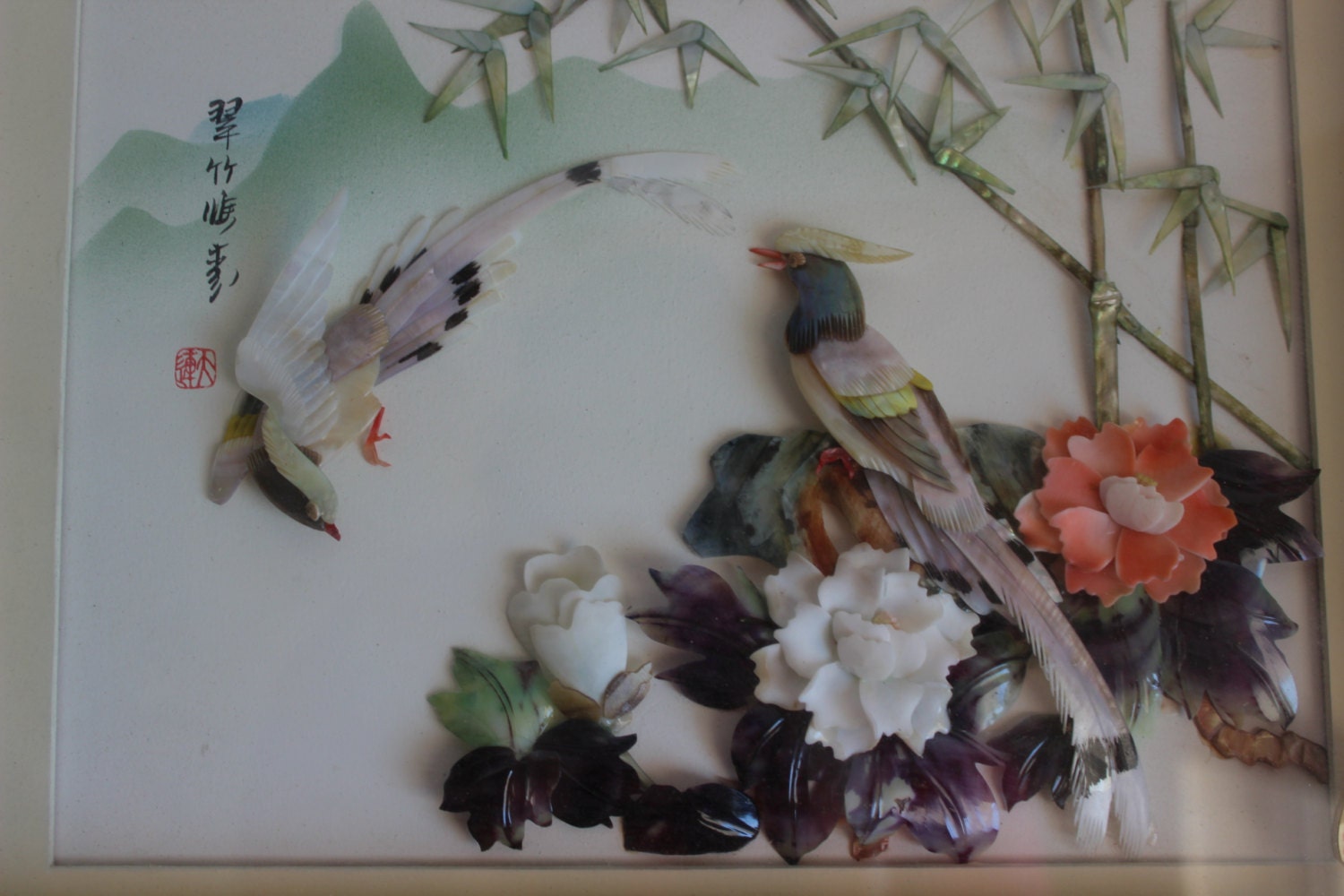 Asian 3 Dimensional Shell Art Chinese Shadow Box Art Etsy