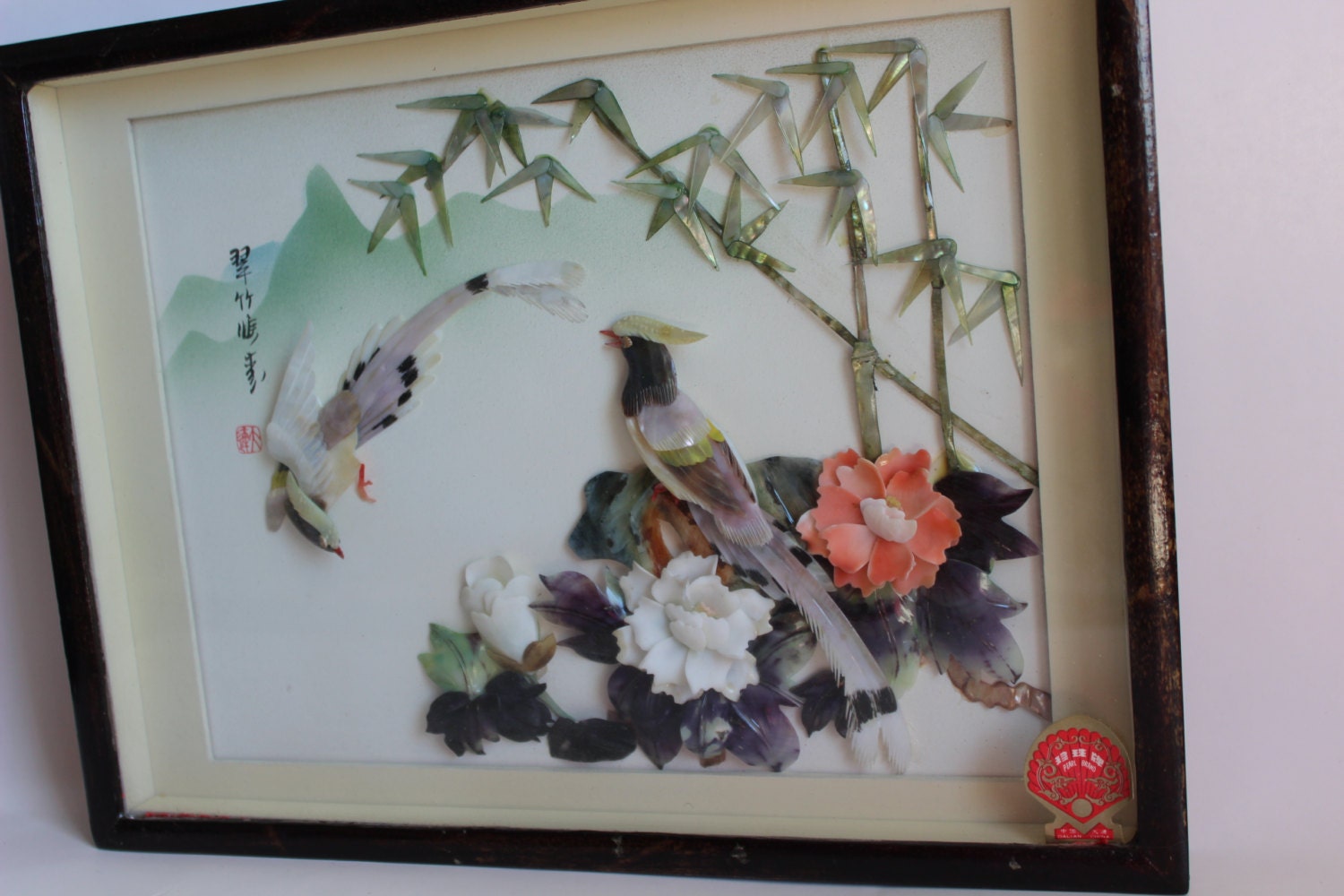 Asian 3 Dimensional Shell Art Chinese Shadow Box Art Etsy