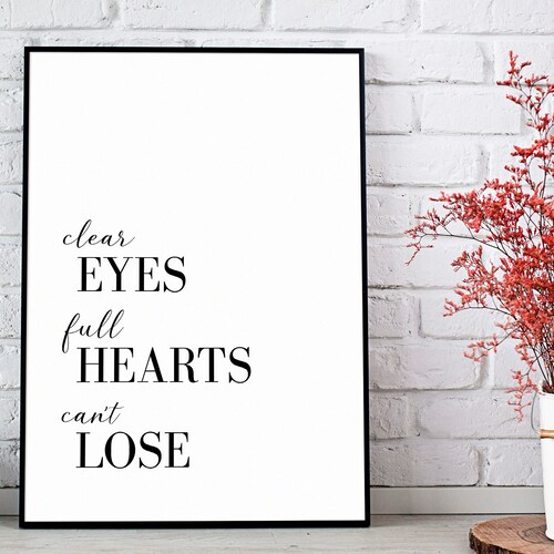 Friday Night Lights TV Show Quote Printable Clear Eyes Full Etsy