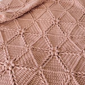 Crochet Pattern: Braided Flowers Throw (PDF Download + Photo Tutorial + Charts)