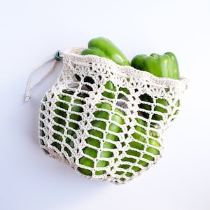 Tall Thistle Small Reusable Mesh Produce Bag Crochet Pattern | Instant Digital Download