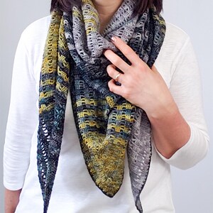 Crochet Triangle Shawl Pattern: Fade to the Top of the Mountain (PDF Download + Charts)