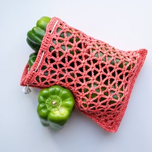 Star Lattice Small Reusable Mesh Produce Bag Crochet Pattern Instant Digital Download image 7