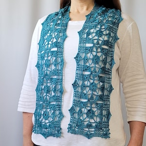 Tiffany Windows Light | Detailed Crochet Pattern PDF + Chart | Lace Scarf | Super Fine Weight Crochet Pattern | Instant Digital Download