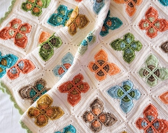 Crochet Pattern: Butterfly Waltz Baby Blanket (PDF Download + Photo and Video Tutorials + Charts)
