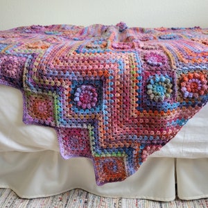 Painter's Garden Blanket | Detailed Crochet Pattern PDF + Photo Tutorial + Charts | Self-Striping Yarn Project | Instant Digital Download