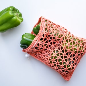 Star Lattice Small Reusable Mesh Produce Bag Crochet Pattern Instant Digital Download image 5