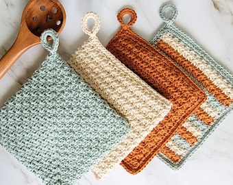 Crochet Pattern: Trinity Double-Thick Potholders (PDF Download)