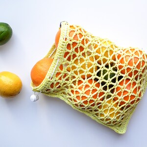 Star Lattice Small Reusable Mesh Produce Bag Crochet Pattern Instant Digital Download image 8