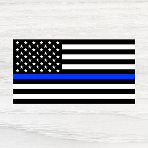 Delgada línea azul de apoyo policía bandera americana ESP png jpg DXF ai SVG oficial de policía descarga digital