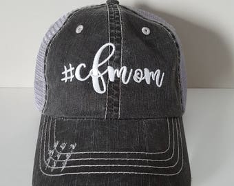 CF Cystic Fibrosis Mom Embroidered Hat with Choice of Thread Color