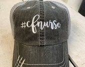 CF Cystic Fibrosis Nurse Embroidered Hat with Choice of Thread Color