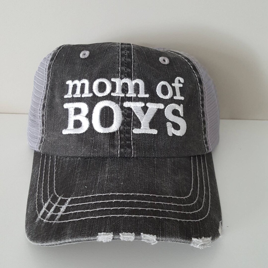 Mom of BOYS Embroidered Hat With Choice of Thread Color Etsy