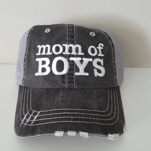 Mom of BOYS Embroidered Hat with Choice of Thread Color