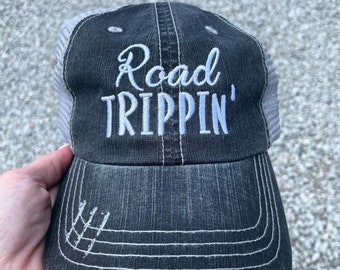 Road Trippin' Embroidered Hat with Choice of Thread Color