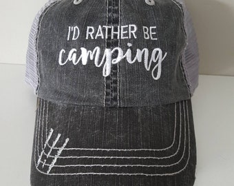 I'd Rather Be Custom Embroidered Hat with Choice of Words and Thread Color